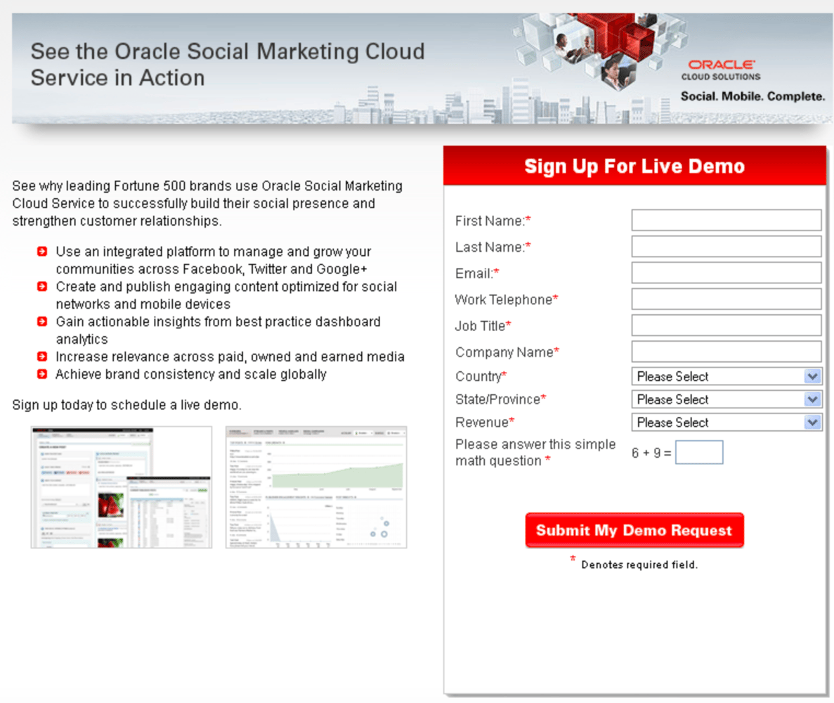 Oracle-lead-generation-form