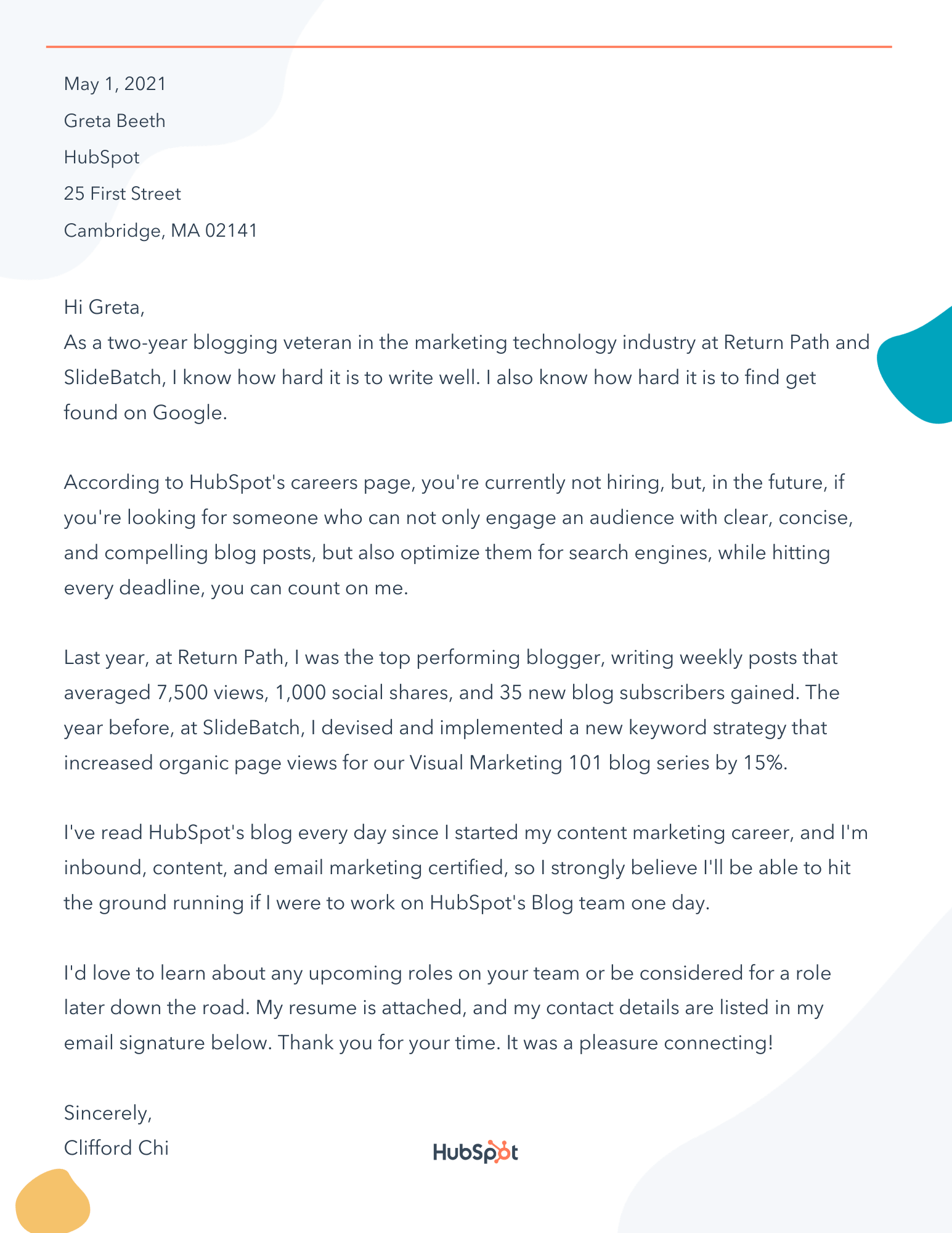 How to Write a Letter of Interest in 30 [Examples + Template]