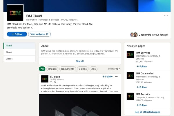 IBM Cloud LinkedIn example