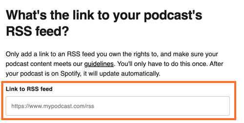 نحوه شروع یک پادکست در Spotify: پیوند RSS Feed