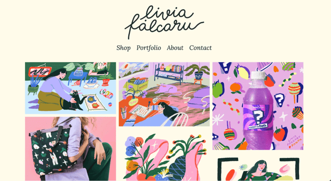 artist website example, Livia Falcaru 