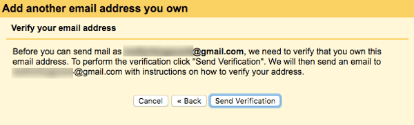hit the 'send verification' button in Gmail