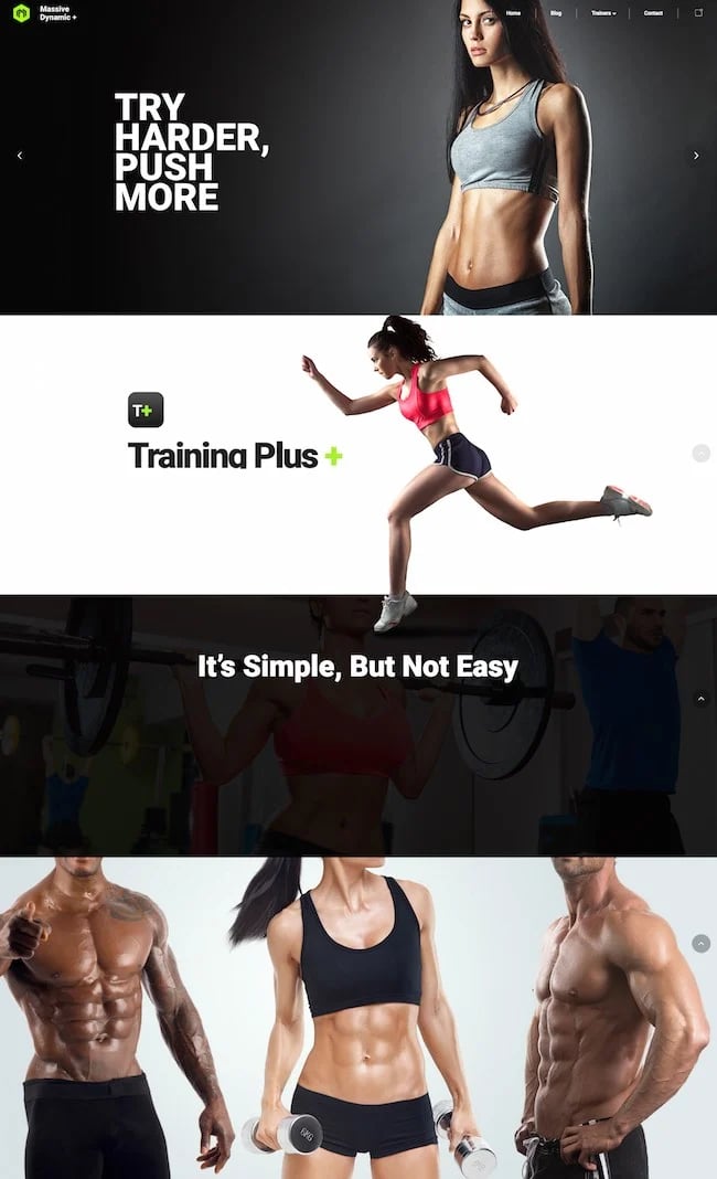 massive dynamic fitness WordPress theme