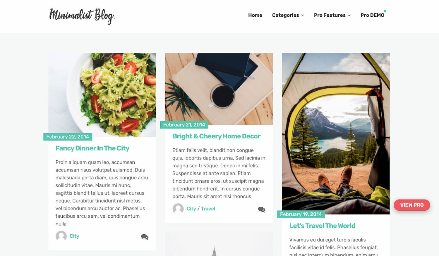 Minimalist Blog is one of the best WordPress themes with grid layout