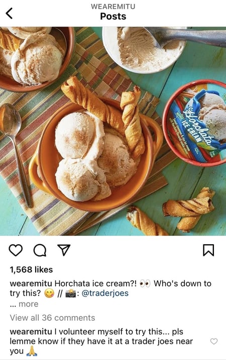 How to humanize a brand example: Mitu instagram post