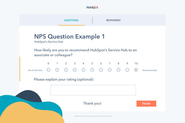 NPS Question Example 1 - HubSpots Service Hub