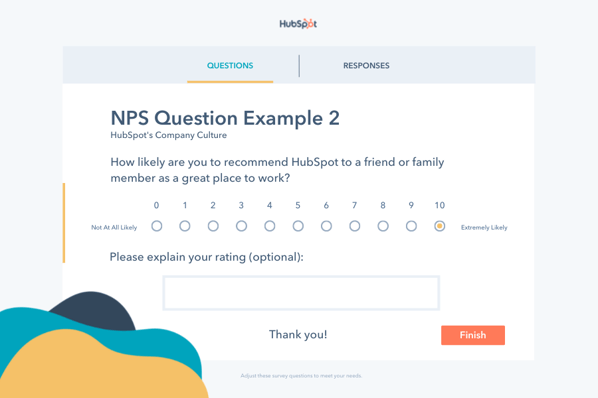 NPS Question Example 2 - HubSpots Company Culture
