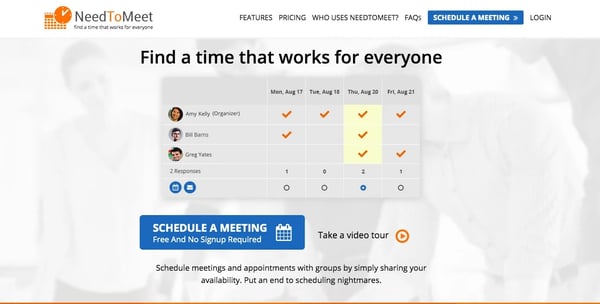 NeedToMeet Best Scheduling Polls and Surveys - Home page