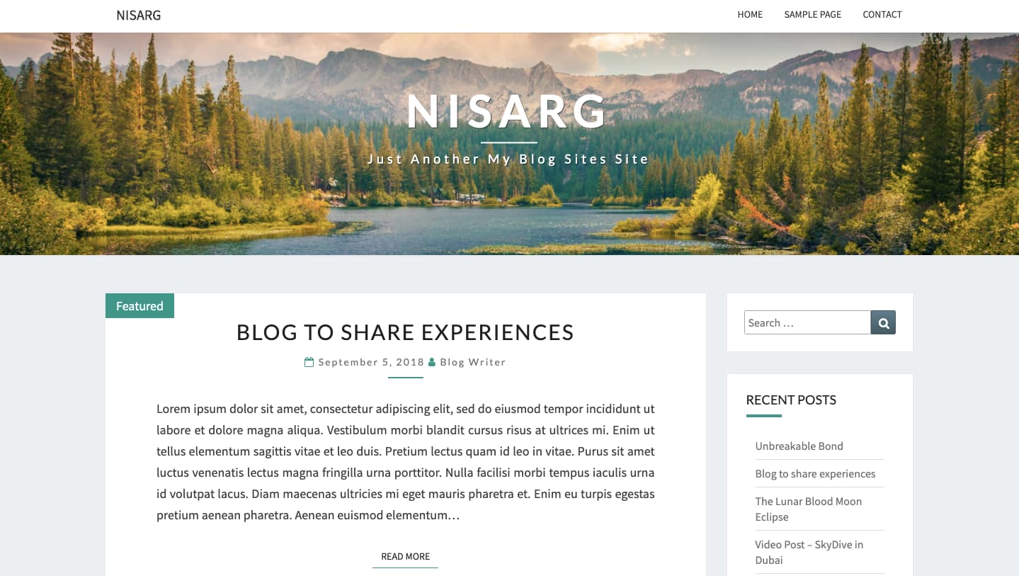 Nisarq Bootstrap-based WordPress theme demo-1