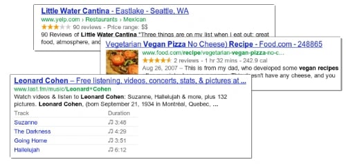 Google rich snippets landing pages can optimize for using structured data
