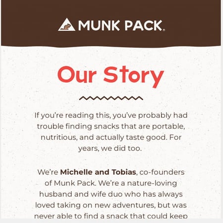 Munk Pank welcome email example
