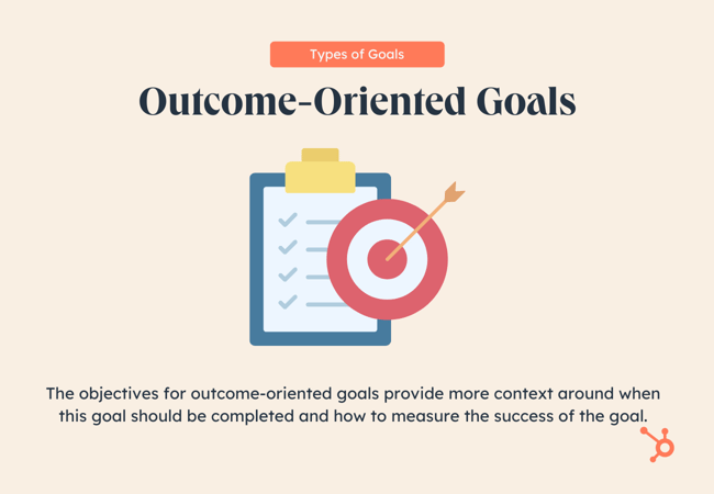 Types of Goals: outcome-oriented goals