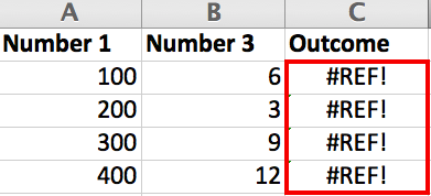 #REF! error in Excel due to a deleted column
