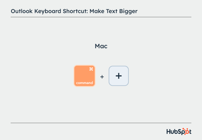 Outlook shortcuts: Make Text Bigger