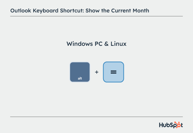 Outlook shortcuts: Show the Current Month