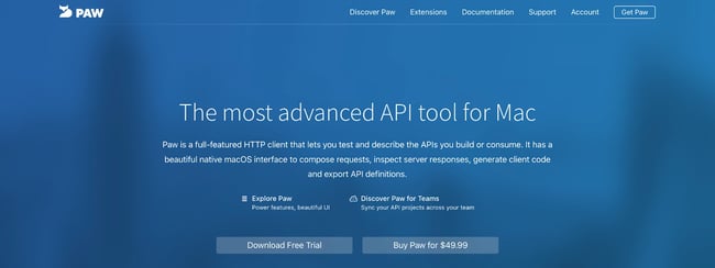 best API testing tools: PAW