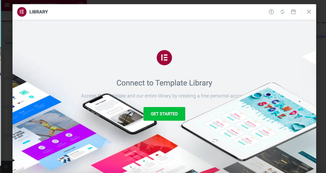 elementor wordpress: How to use Elementor with WordPress — Page prompting user to connect to Elementor template library