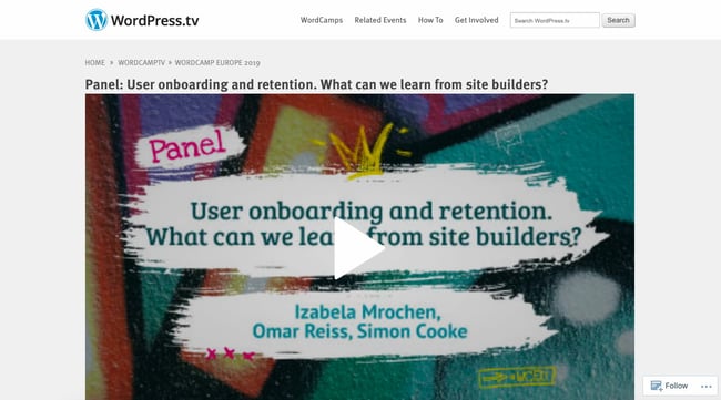 Panel discussion about user onboarding from WCEU 2019 available on WordPress.tv