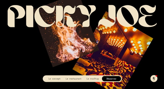 Web Design Trends: Picky Joe Uses Retro Typography To Establish A Similar Vibe Of The Restaurant