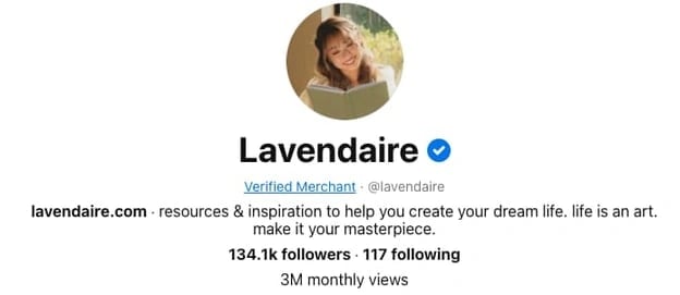 Companies on Pinterest: Lavendaire