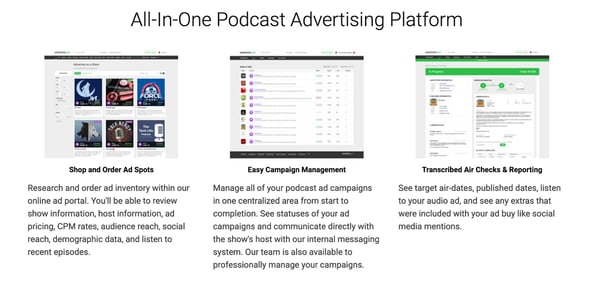 AdvertiseCast offers all-in-one advertising platform for their sponsors.