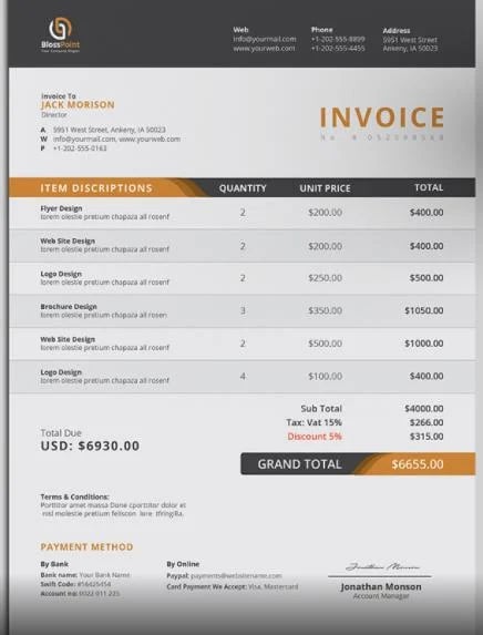 Invoice Design Templates and Examples: Classic Designs Invoice