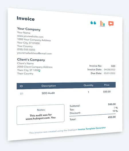 How to Write an Invoice: Step 6 - Download PDF of Invoice