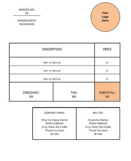 Invoice Design Templates and Examples: Orange Standard Invoice