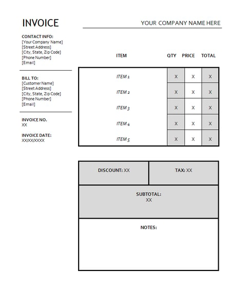 Invoice Design Templates and Examples: Black and White Shipping Invoice