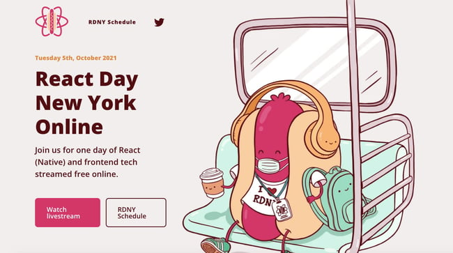 conference websites: React Day New York home page