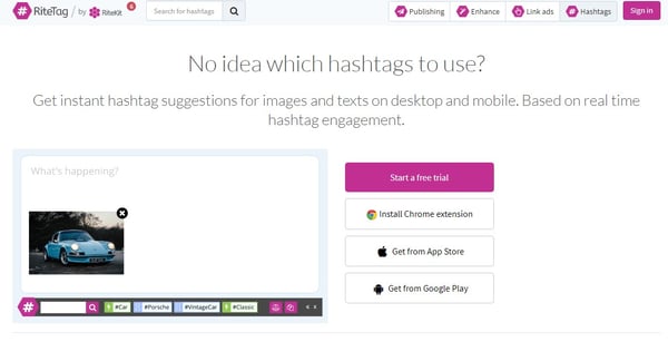  RiteTag for improving hashtags and tweets