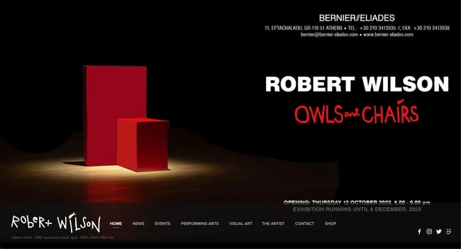 artist website example, Robert Wilson