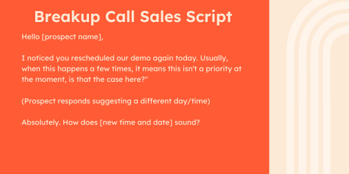 Sales Script example: Breakup Call