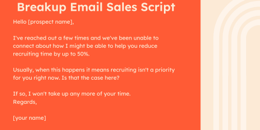 Sales Script example: Breakup Email