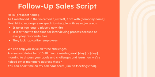Sales Script example: Follow Up 