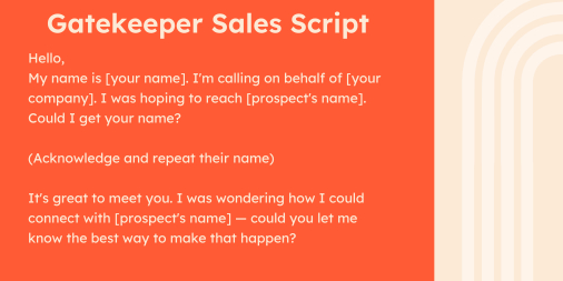 Sales Script example: Gatekeeper