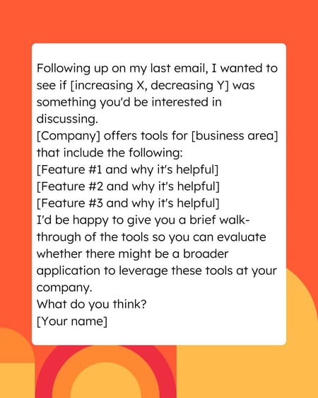 sales email template: No Response example