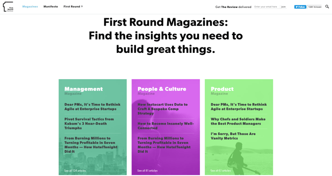 B2B marketing First Round Magazines