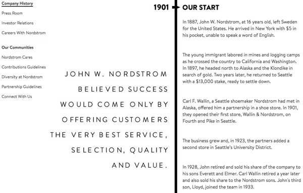 Historique, vision et mission de Nordstrom