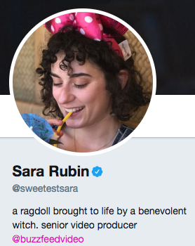 Funny twitter bio from @Sweetestsara