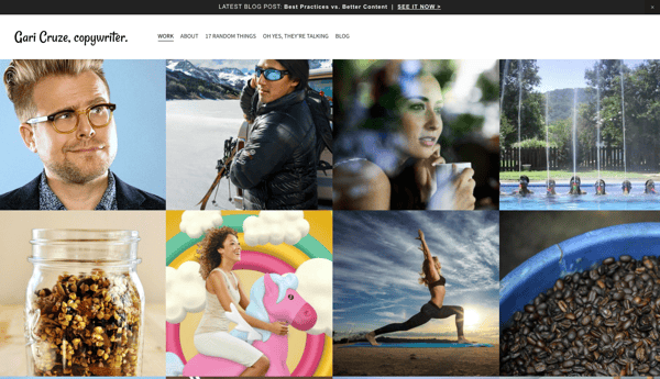 Personal Website Examples: Gari Cruze