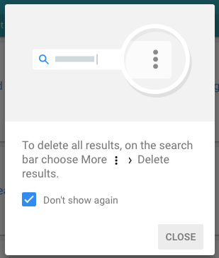 option to delete all results on the search bar