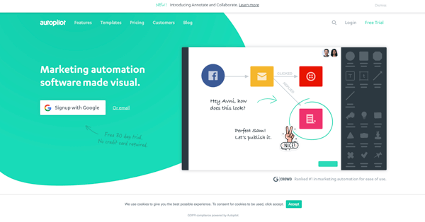 autopilot marketing automation software homepage