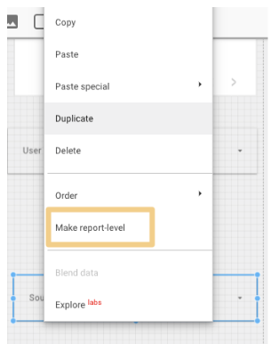 google data studio tips: make report level