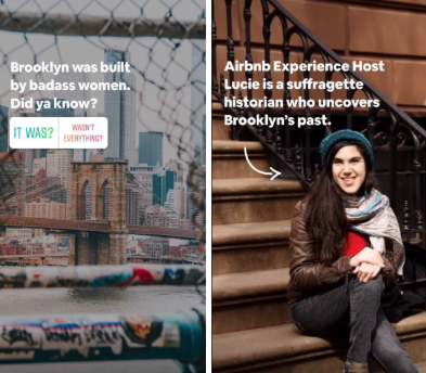 Airbnb highlights customers in its Instagram Stories