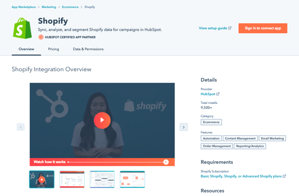 Shopify and HubSpot CRM integration
