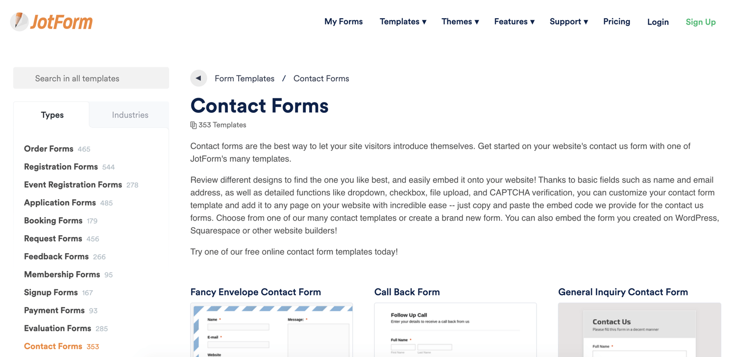 JotForm Contact Form Template