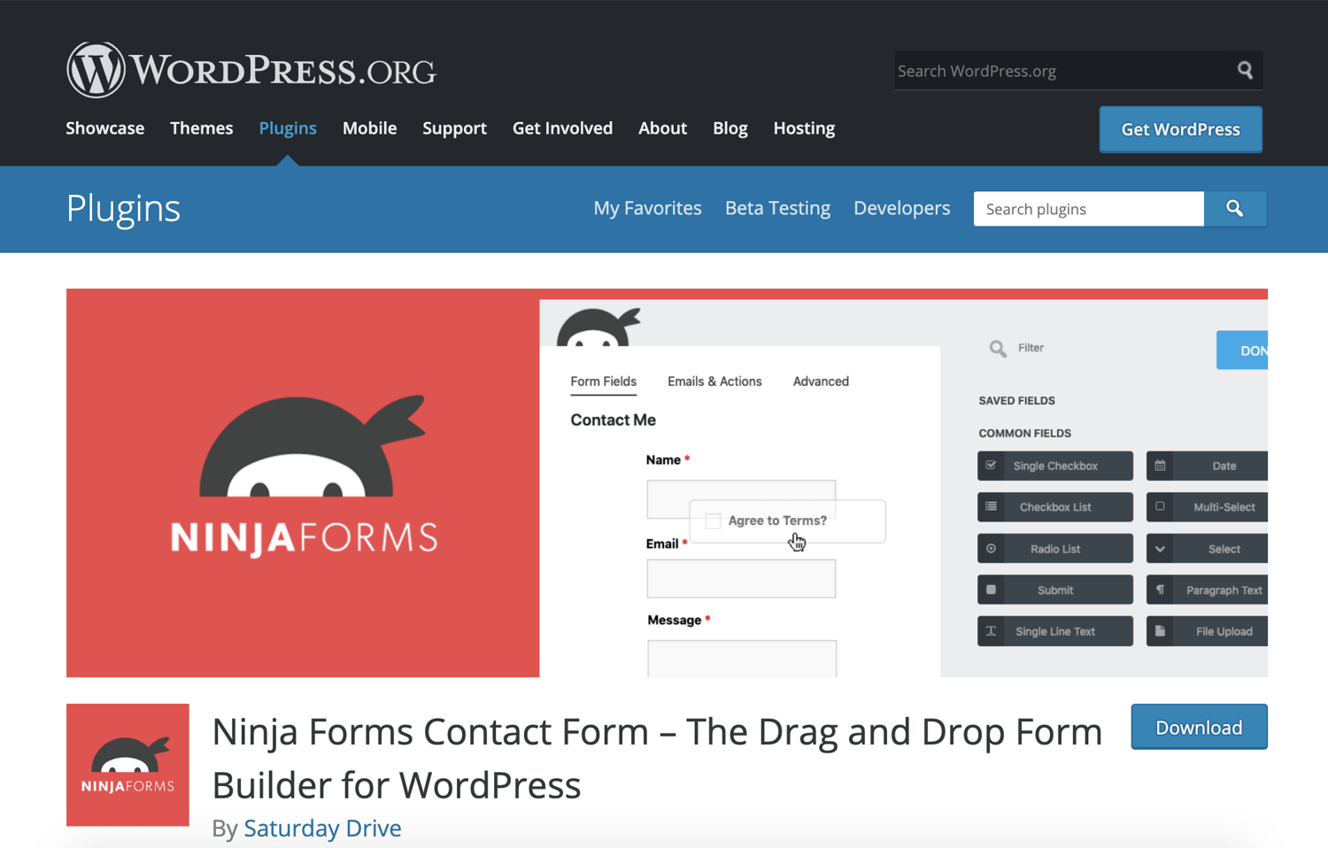 ninja forms wordpress contact form plugin