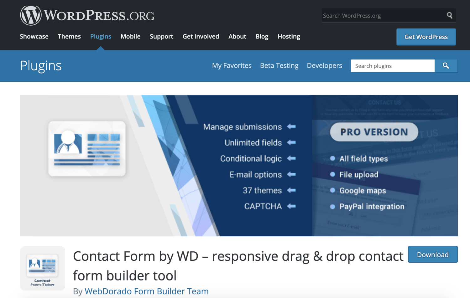 contact form by wd wordpress contact form plugin