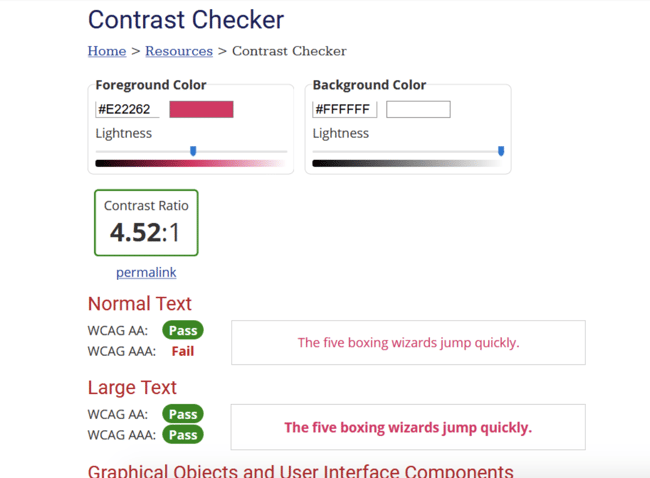WebAIM contrast checker